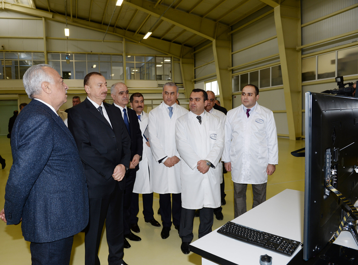 Azerbaijani president attends opening of new industrial facilities in Sumgayit (PHOTO)