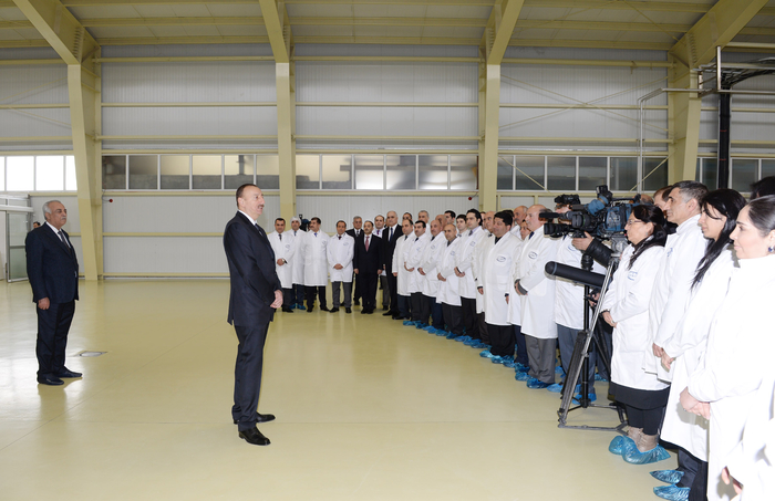 Azerbaijani president attends opening of new industrial facilities in Sumgayit (PHOTO)