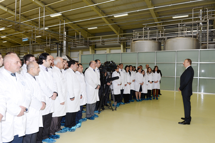 Azerbaijani president attends opening of new industrial facilities in Sumgayit (PHOTO)