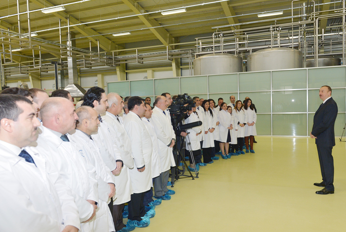 Azerbaijani president attends opening of new industrial facilities in Sumgayit (PHOTO)