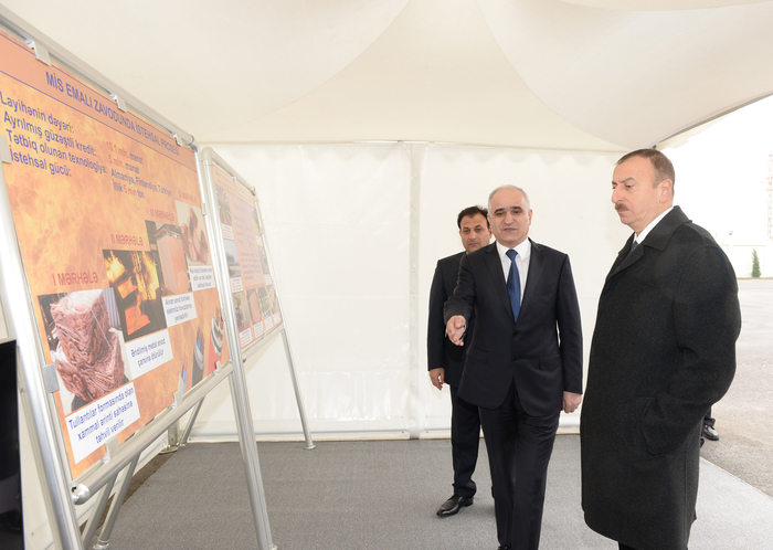 Azerbaijani president attends opening of new industrial facilities in Sumgayit (PHOTO)