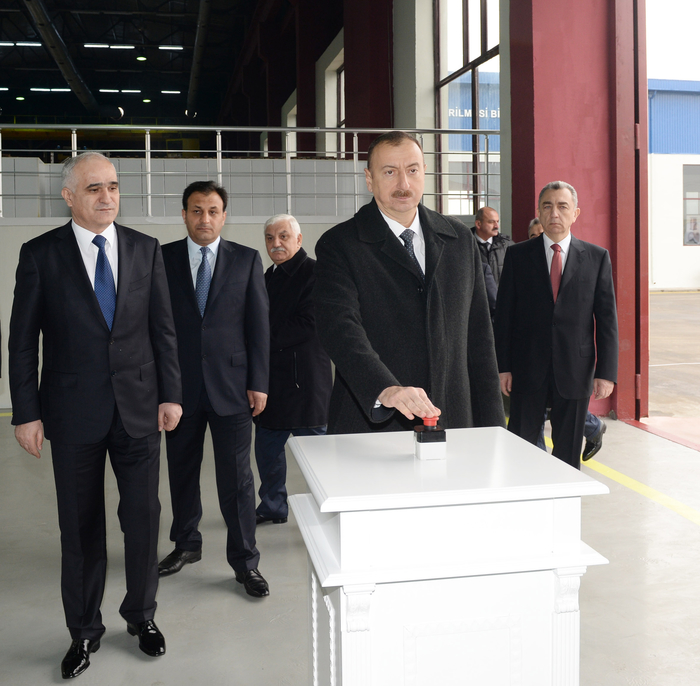Azerbaijani president attends opening of new industrial facilities in Sumgayit (PHOTO)