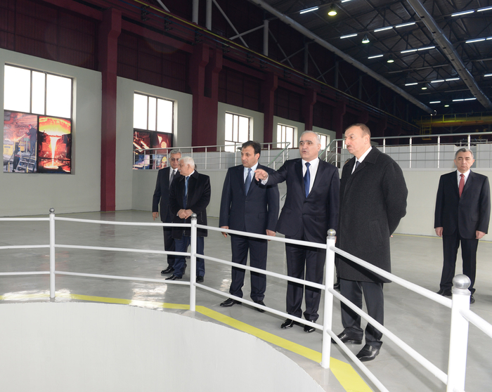 Azerbaijani president attends opening of new industrial facilities in Sumgayit (PHOTO)