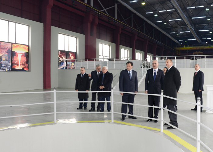 Azerbaijani president attends opening of new industrial facilities in Sumgayit (PHOTO)