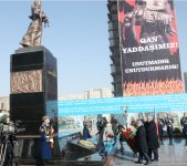 Azerbaijani president, spouse attend ceremony commemorating Khojaly genocide victims