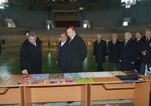 Azerbaijan president views Heydar Aliyev sports and concert complex repair project (PHOTO)
