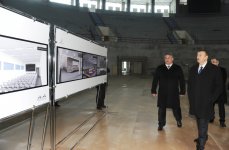 Azerbaijan president views Heydar Aliyev sports and concert complex repair project (PHOTO)