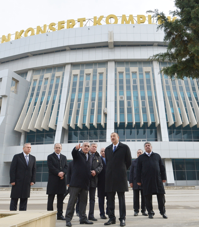 Azerbaijan president views Heydar Aliyev sports and concert complex repair project (PHOTO)