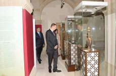 Azerbaijani president and his spouse view new museum exposition at Shirvanshah`s Palace