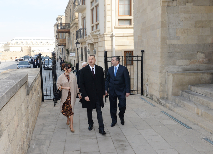 Azerbaijani president and his spouse view new museum exposition at Shirvanshah`s Palace