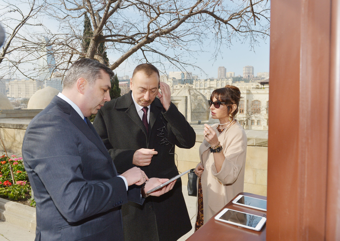 Azerbaijani president and his spouse view new museum exposition at Shirvanshah`s Palace