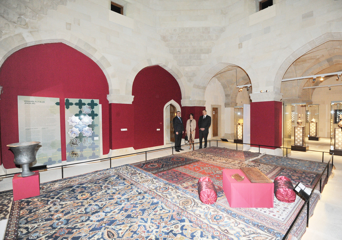 Azerbaijani president and his spouse view new museum exposition at Shirvanshah`s Palace