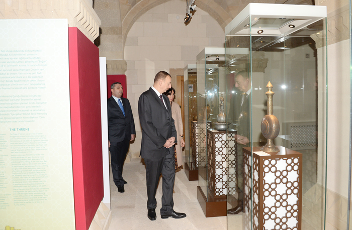 Azerbaijani president and his spouse view new museum exposition at Shirvanshah`s Palace