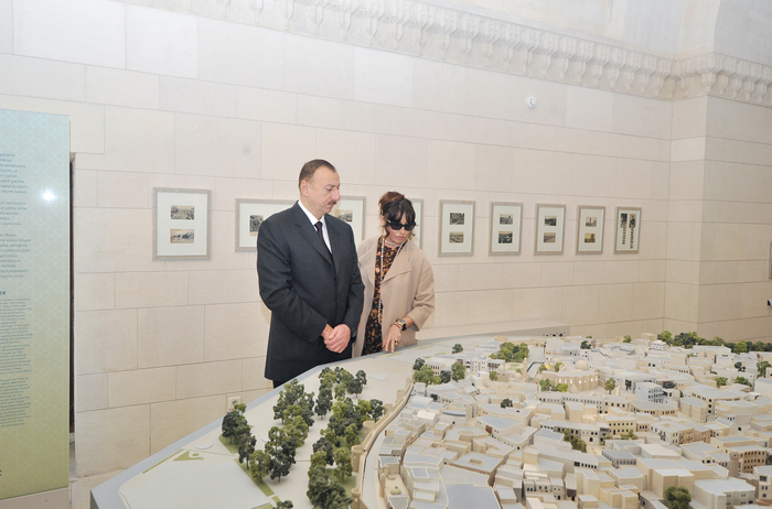 Azerbaijani president and his spouse view new museum exposition at Shirvanshah`s Palace