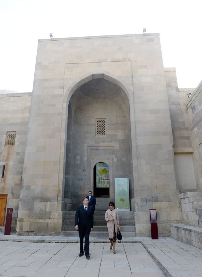 Azerbaijani president and his spouse view new museum exposition at Shirvanshah`s Palace