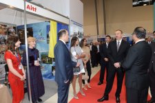 Azerbaijani president and his spouse attend exhibitions in Baku (PHOTO)