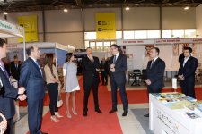 Azerbaijani president and his spouse attend exhibitions in Baku (PHOTO)