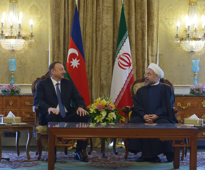 Azerbaijani and Iranian presidents meet face-to-face
