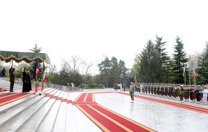 Azerbaijani president official welcome ceremony held in Tehran