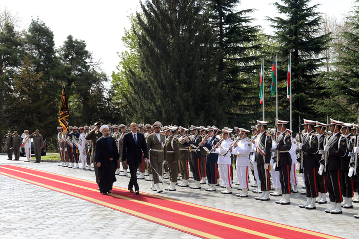 Azerbaijani president official welcome ceremony held in Tehran