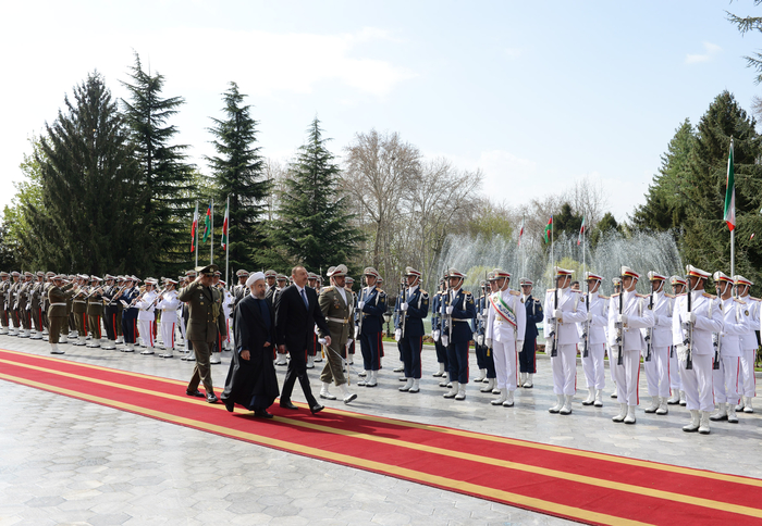 Azerbaijani president official welcome ceremony held in Tehran