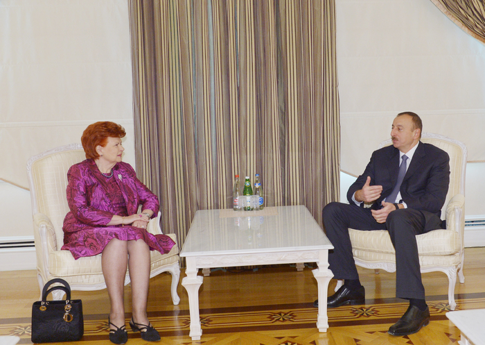 Azerbaijani President Ilham Aliyev receives Latvia’s former president
