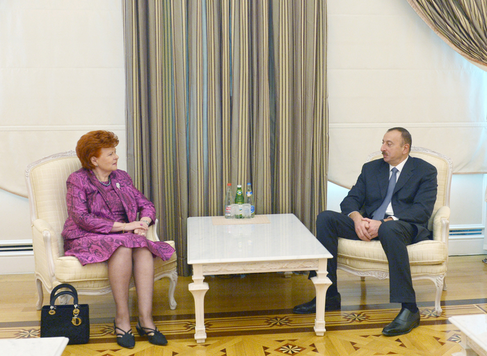 Azerbaijani President Ilham Aliyev receives Latvia’s former president