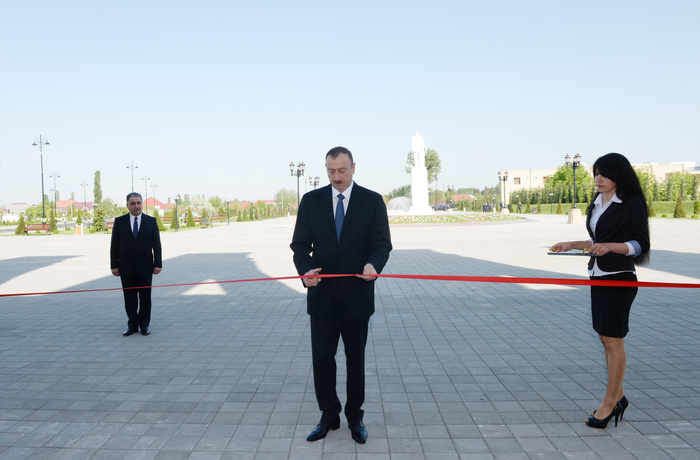 Azerbaijani president attends opening of Heydar Aliyev Center in Agdash (PHOTO)