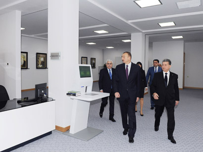 Azerbaijani president opens new building of ANAS' Central Library (PHOTO)