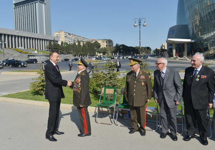 Azerbaijani president attends Victory Day ceremony in Baku (PHOTO)