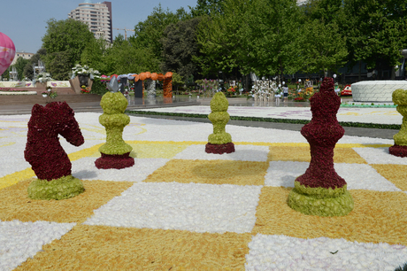 Azerbaijani president, his spouse attend Flower Festival in Baku (PHOTO)
