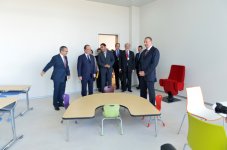 Ilham Aliyev, Francois Hollande, and First Lady Mehriban Aliyeva observe construction of French Lyceum in Baku