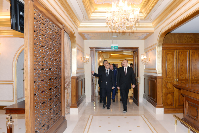 Azerbaijani president attends opening of five-star hotel in Shamakha district (PHOTO)