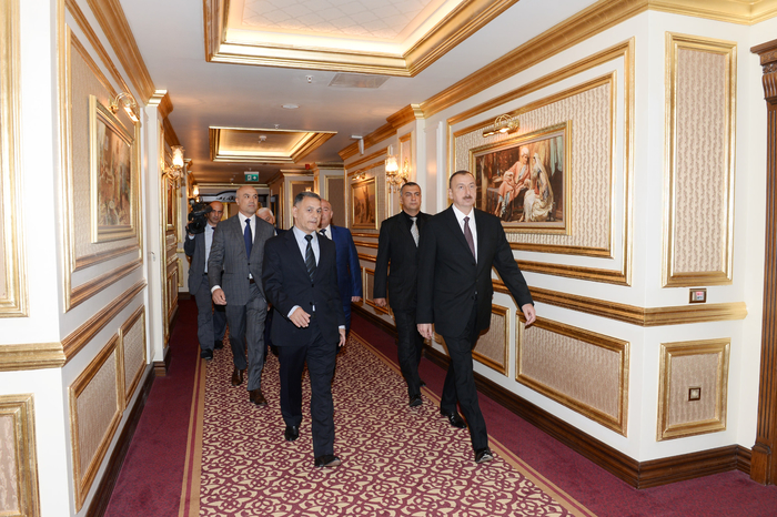 Azerbaijani president attends opening of five-star hotel in Shamakha district (PHOTO)