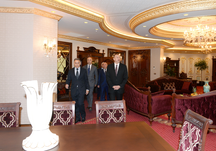 Azerbaijani president attends opening of five-star hotel in Shamakha district (PHOTO)