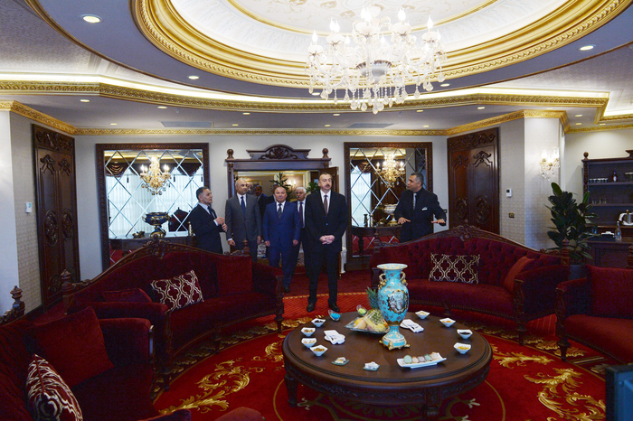 Azerbaijani president attends opening of five-star hotel in Shamakha district (PHOTO)