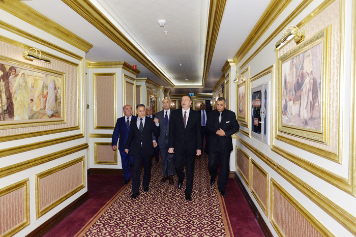 Azerbaijani president attends opening of five-star hotel in Shamakha district (PHOTO)