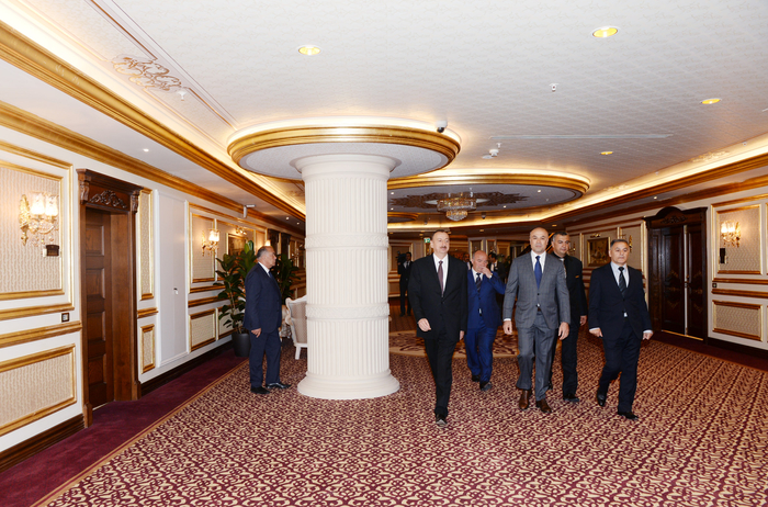 Azerbaijani president attends opening of five-star hotel in Shamakha district (PHOTO)