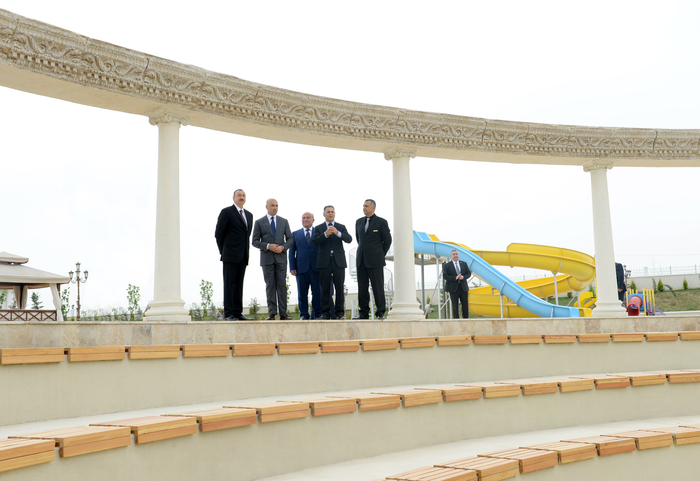 Azerbaijani president attends opening of five-star hotel in Shamakha district (PHOTO)