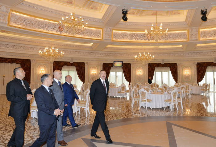 Azerbaijani president attends opening of five-star hotel in Shamakha district (PHOTO)