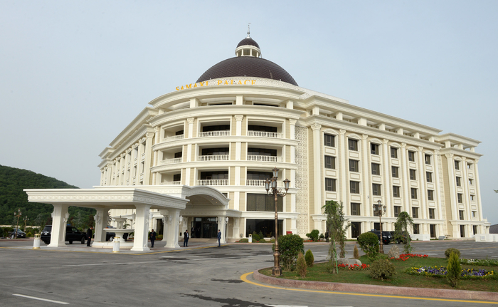 Azerbaijani president attends opening of five-star hotel in Shamakha district (PHOTO)