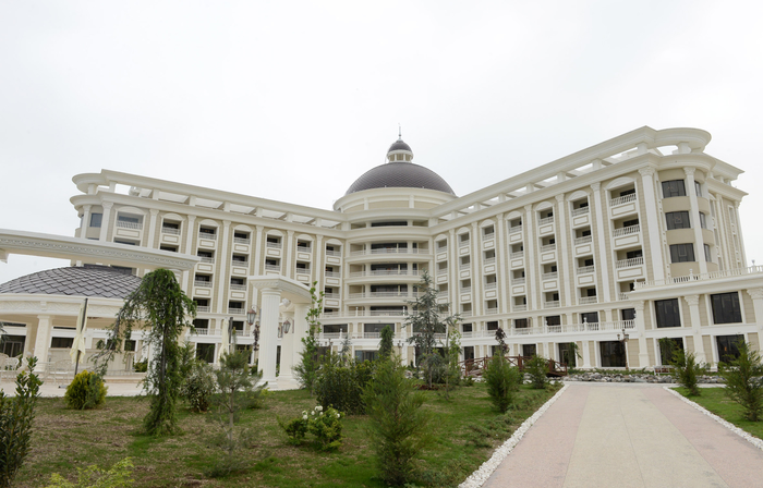 Azerbaijani president attends opening of five-star hotel in Shamakha district (PHOTO)