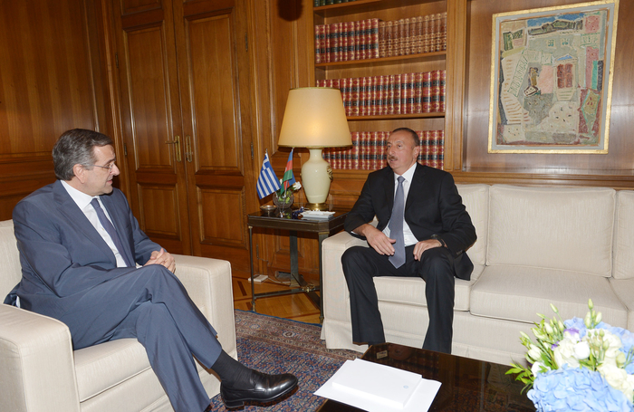 President Ilham Aliyev met with Prime Minister of Greece Antonis Samaras (PHOTO)
