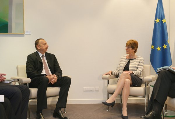 Azerbaijani president holds meetings in Strasburg (PHOTO)