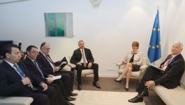 Azerbaijani president holds meetings in Strasburg (PHOTO)