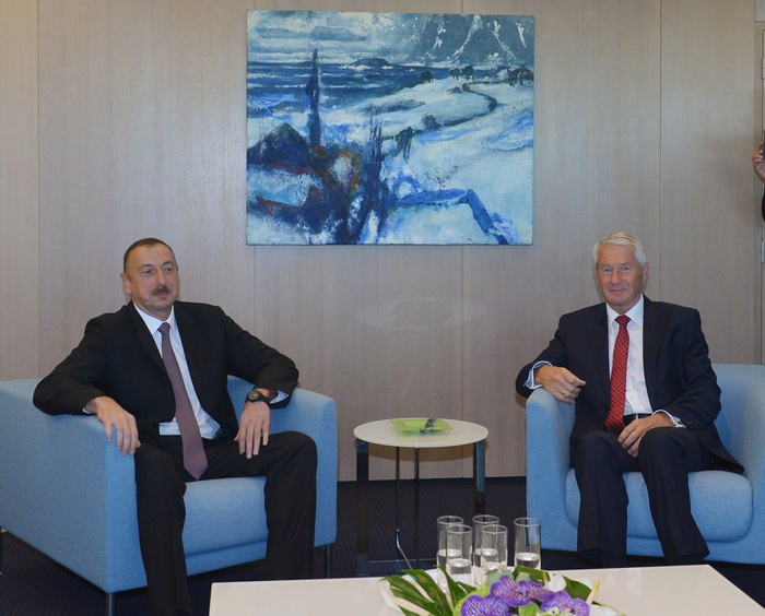 Azerbaijani president holds meetings in Strasburg (PHOTO)