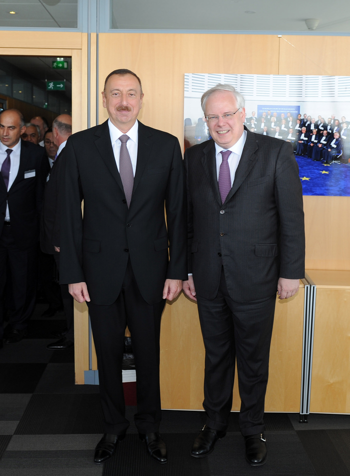 Azerbaijani president holds meetings in Strasburg (PHOTO)