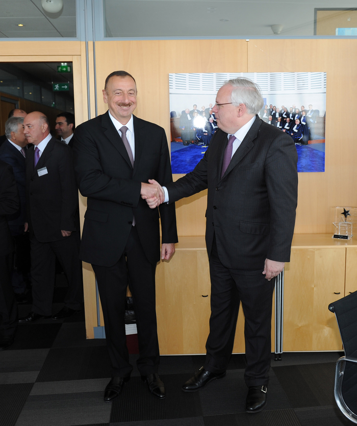 Azerbaijani president holds meetings in Strasburg (PHOTO)