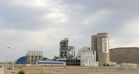 Azerbaijani president attends opening of a cement plant in Baku (PHOTO)
