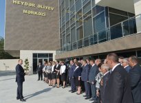 Azerbaijani president attends opening of Heydar Aliyev Center in Khizi